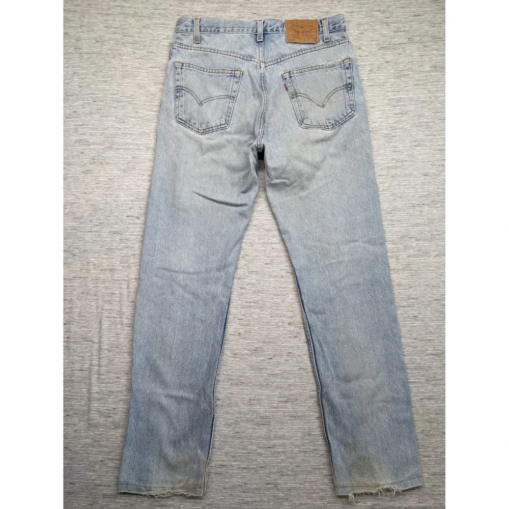 VTG Levis 505 Jeans Mens‎ 33x32 Blue Straight Leg Regular USA 90s Thrashed Read